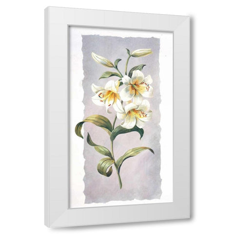 White lily White Modern Wood Framed Art Print by Kumorek, Krysztov