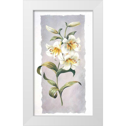 White lily White Modern Wood Framed Art Print by Kumorek, Krysztov