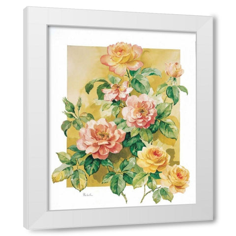 Charming roses White Modern Wood Framed Art Print by Kumorek, Krysztov
