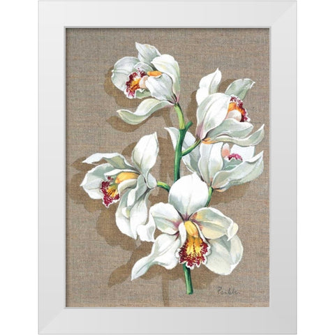 Pretty floral I White Modern Wood Framed Art Print by Kumorek, Krysztov
