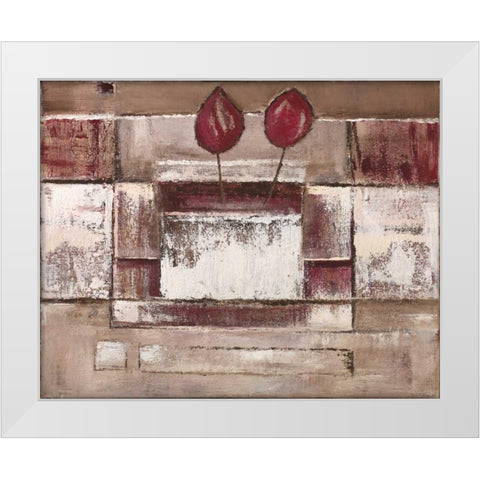 Floral set I White Modern Wood Framed Art Print by Peters, Kristel