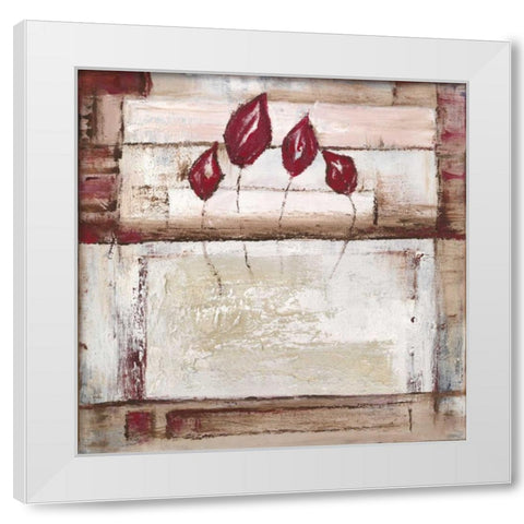 Floral set II White Modern Wood Framed Art Print by Peters, Kristel