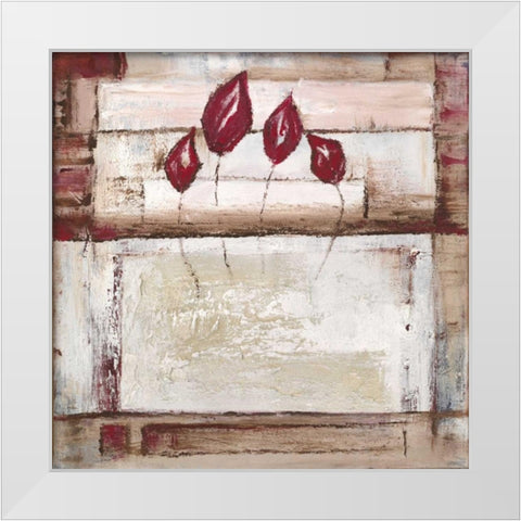 Floral set II White Modern Wood Framed Art Print by Peters, Kristel