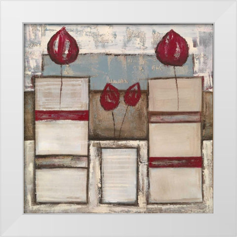 Floral set III White Modern Wood Framed Art Print by Peters, Kristel