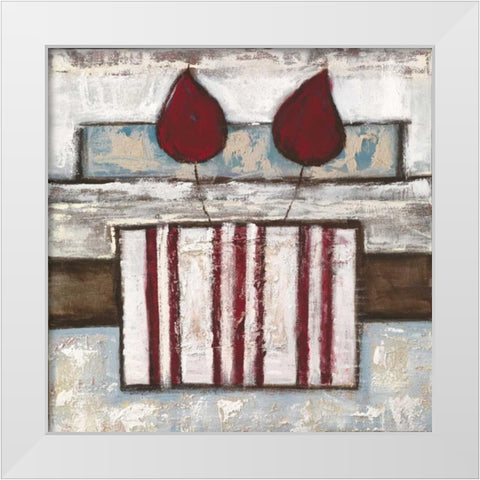 Floral set IV White Modern Wood Framed Art Print by Peters, Kristel