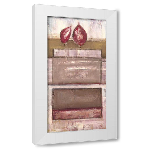 Floral set V White Modern Wood Framed Art Print by Peters, Kristel