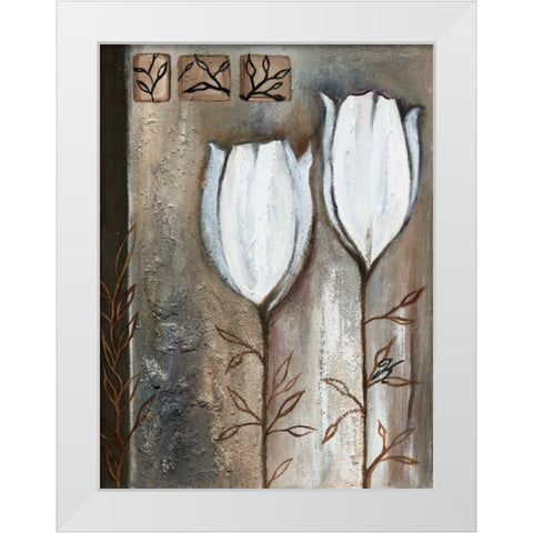 Tulip deco I White Modern Wood Framed Art Print by Peters, Kristel