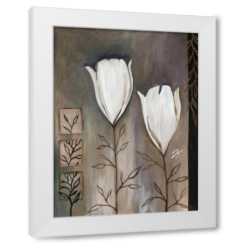 Tulip deco II White Modern Wood Framed Art Print by Peters, Kristel