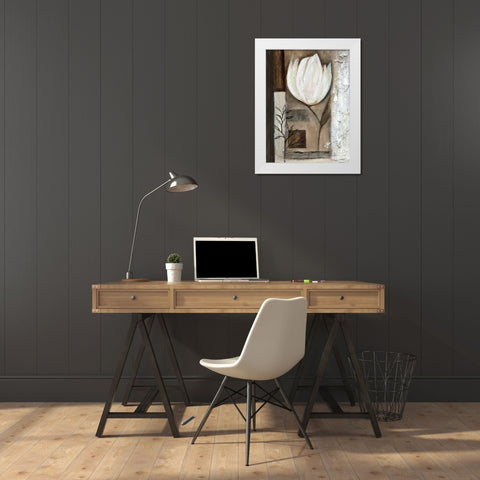 Tulip in brown I White Modern Wood Framed Art Print by Peters, Kristel