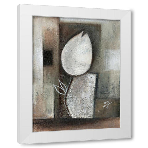 Tulipo brown I White Modern Wood Framed Art Print by Peters, Kristel