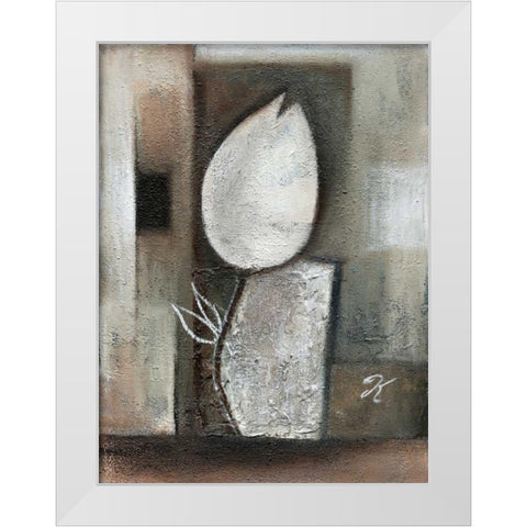 Tulipo brown I White Modern Wood Framed Art Print by Peters, Kristel
