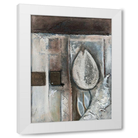 Tulipo Brown II White Modern Wood Framed Art Print by Peters, Kristel