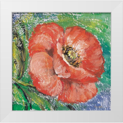 Poppy White Modern Wood Framed Art Print by Schottler, Katharina