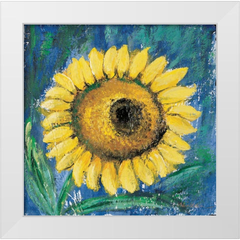 Sunflower  White Modern Wood Framed Art Print by Schottler, Katharina