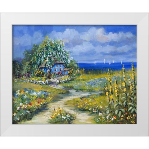 Sailing in the Summer White Modern Wood Framed Art Print by Schottler, Katharina