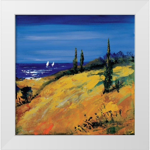 The sea and dunes White Modern Wood Framed Art Print by Schottler, Katharina