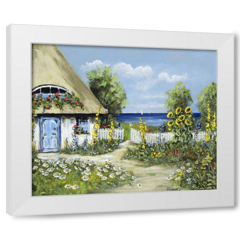 Welcome at our place White Modern Wood Framed Art Print by Schottler, Katharina