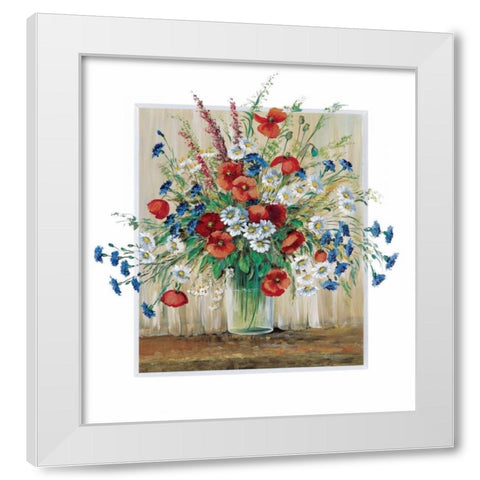 A vase with poppies White Modern Wood Framed Art Print by Schottler, Katharina
