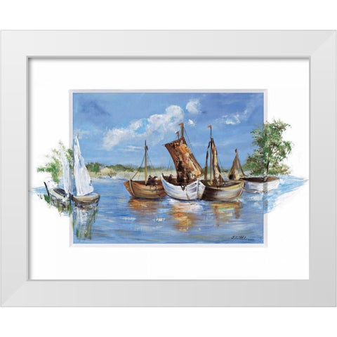 Peaceful scene White Modern Wood Framed Art Print by Schottler, Katharina