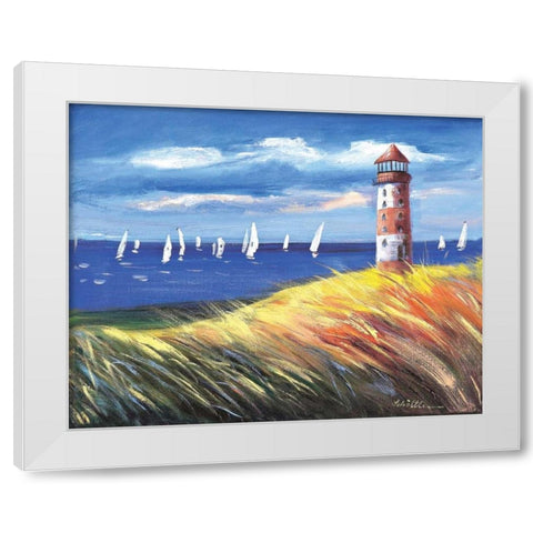 Lighthouse II White Modern Wood Framed Art Print by Schottler, Katharina