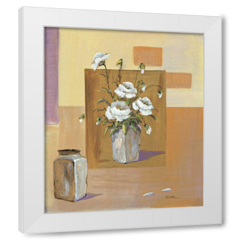 Say it with flowers I White Modern Wood Framed Art Print by Schottler, Katharina