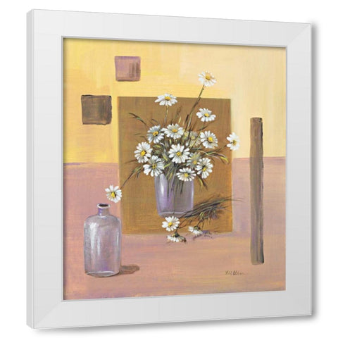Say it with flowers II White Modern Wood Framed Art Print by Schottler, Katharina