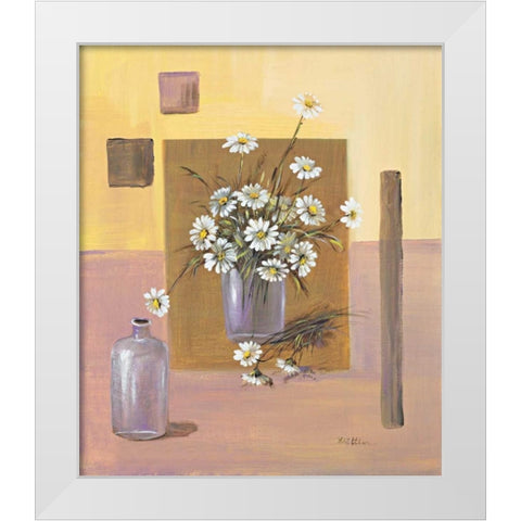 Say it with flowers II White Modern Wood Framed Art Print by Schottler, Katharina