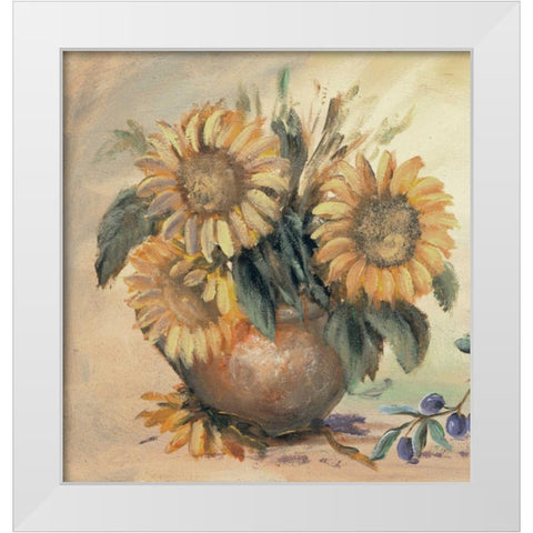 Sunflower bouquet ll White Modern Wood Framed Art Print by Schottler, Katharina