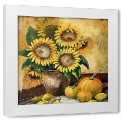 Sunflower bouquet lV White Modern Wood Framed Art Print by Schottler, Katharina