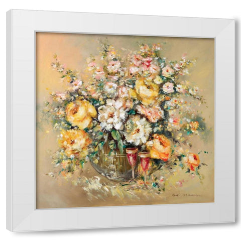 Bouqette classico I White Modern Wood Framed Art Print by Schottler, Katharina