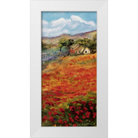 Italy red field White Modern Wood Framed Art Print by Schottler, Katharina