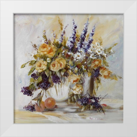Classico Flowers White Modern Wood Framed Art Print by Schottler, Katharina