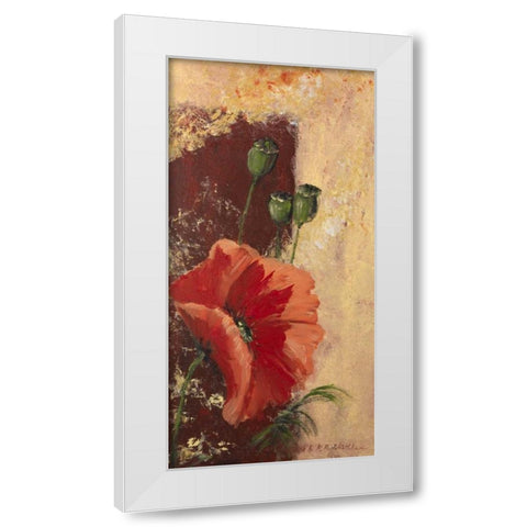 Redfloral III White Modern Wood Framed Art Print by Schottler, Katharina