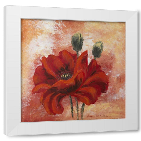 Poppy I  White Modern Wood Framed Art Print by Schottler, Katharina