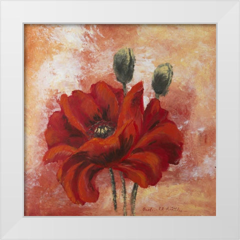 Poppy I  White Modern Wood Framed Art Print by Schottler, Katharina