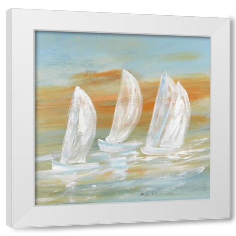 Sailing I White Modern Wood Framed Art Print by Schottler, Katharina
