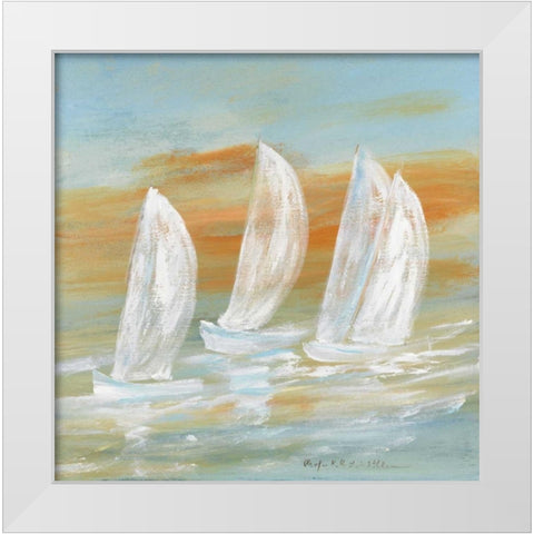 Sailing I White Modern Wood Framed Art Print by Schottler, Katharina