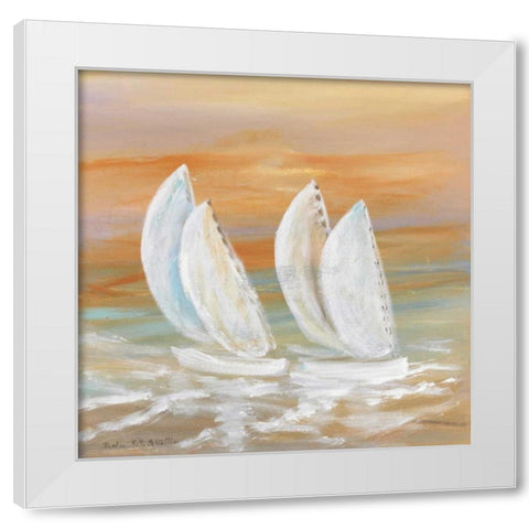 Sailing II White Modern Wood Framed Art Print by Schottler, Katharina
