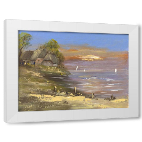 View I White Modern Wood Framed Art Print by Schottler, Katharina