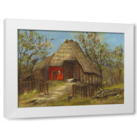 Old farmershouse II White Modern Wood Framed Art Print by Schottler, Katharina
