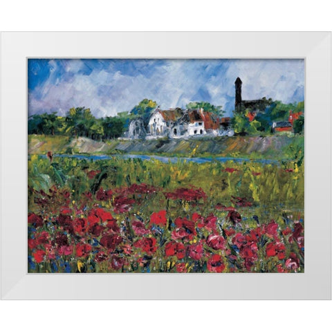 My village at the river White Modern Wood Framed Art Print by Cruysberg, Marijke