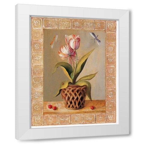 La Tulipe White Modern Wood Framed Art Print by du Ciel, Milieu