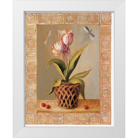 La Tulipe White Modern Wood Framed Art Print by du Ciel, Milieu