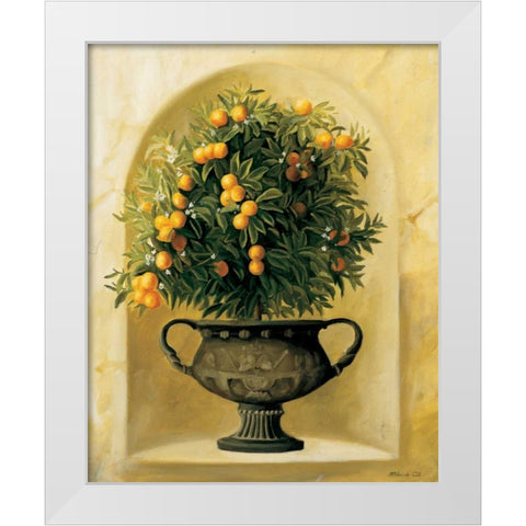 Oranges White Modern Wood Framed Art Print by du Ciel, Milieu