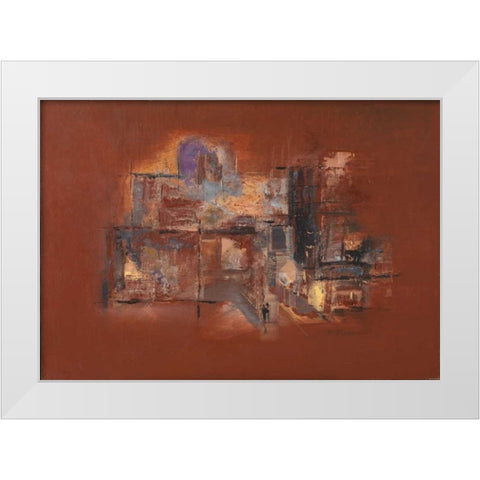 Brown up White Modern Wood Framed Art Print by van Engelshoven, Marie T