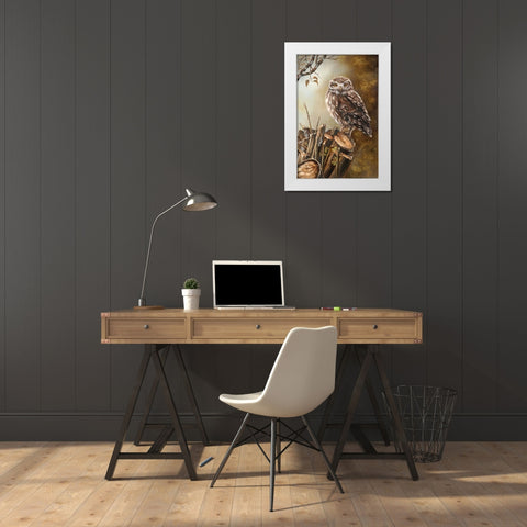 Sleeping bird White Modern Wood Framed Art Print by Schutte, Michel