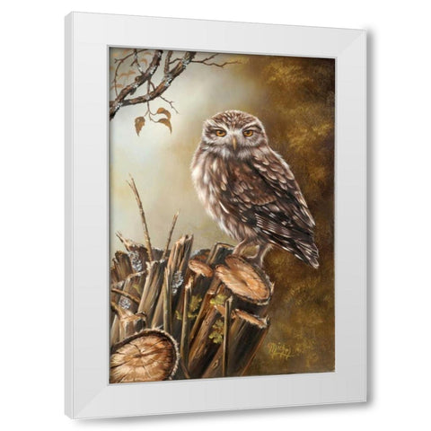Sleeping bird White Modern Wood Framed Art Print by Schutte, Michel