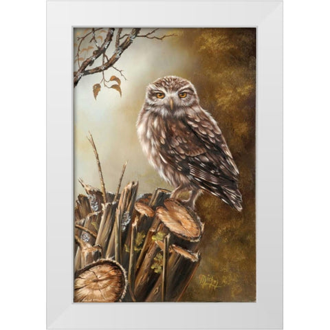 Sleeping bird White Modern Wood Framed Art Print by Schutte, Michel