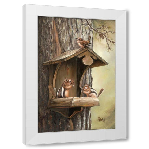 At Home White Modern Wood Framed Art Print by Schutte, Michel