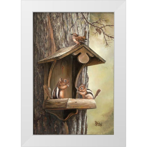 At Home White Modern Wood Framed Art Print by Schutte, Michel